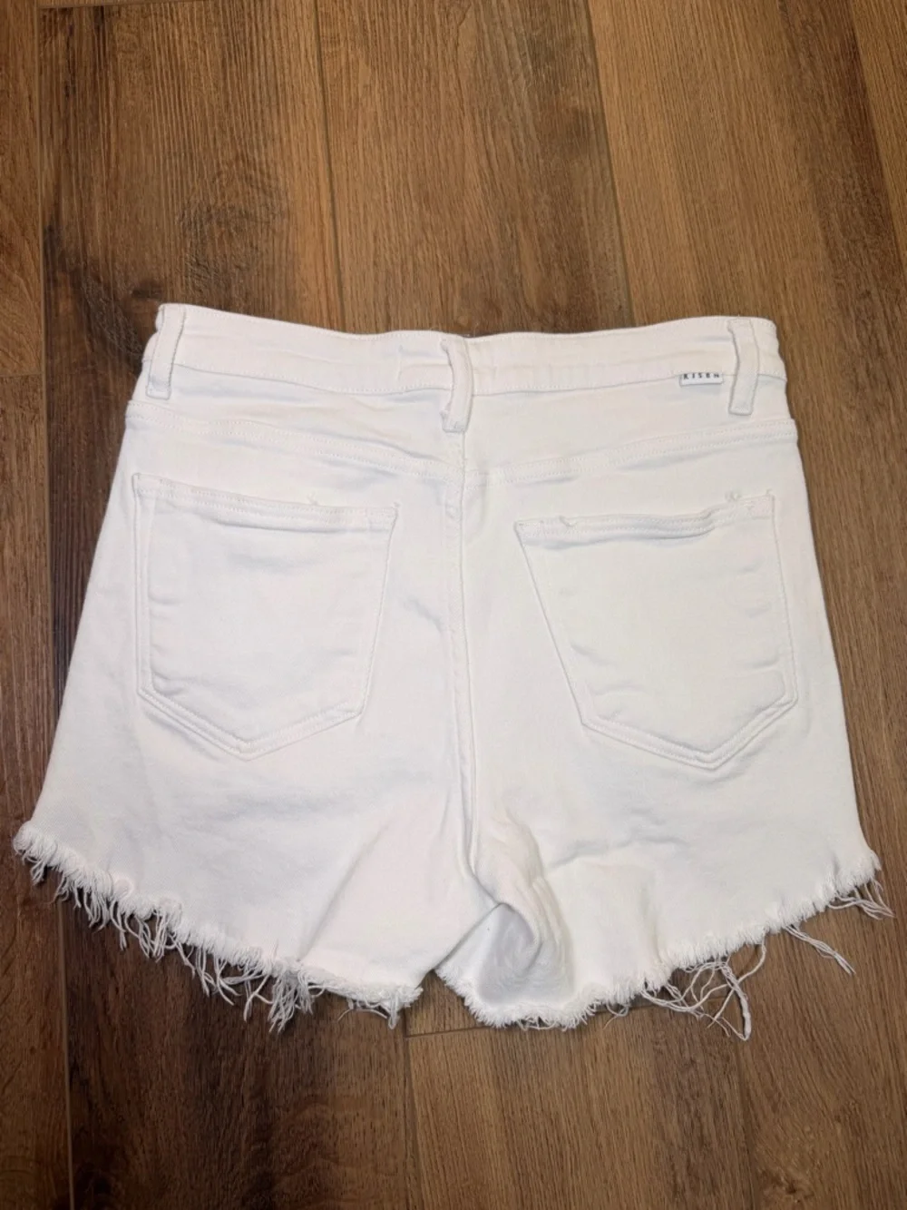 White Distressed Women’s Jean Shorts - Picture 5 of 12